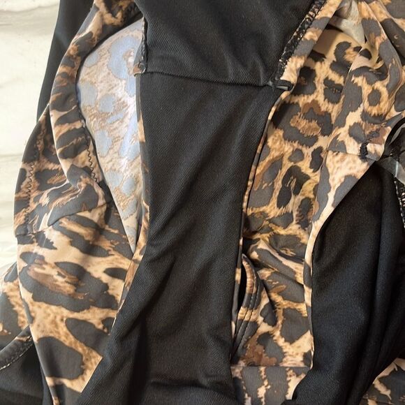 NWT BAR III | Beach Cheetah Cowlneck One Piece Swimsuit M - Picture 7 of 7